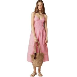 J. Crew Pink Milano Midi Dress in Cotton Voile XS NWT